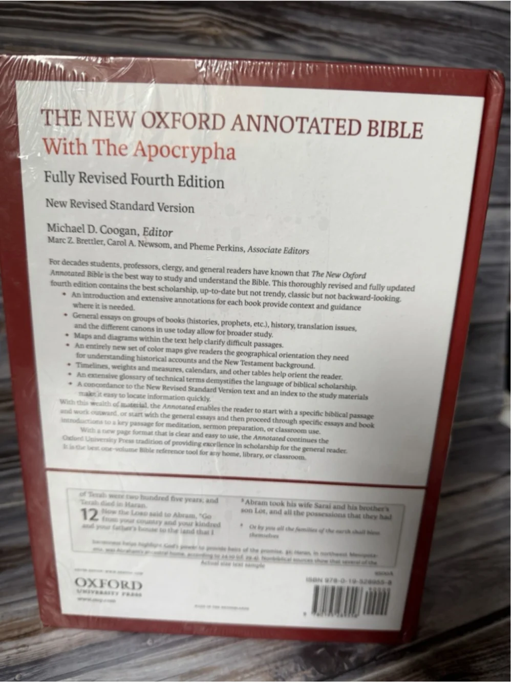 Oxford New Oxford Annotated Bible NRSV Apocrypha 4th Ed Hardcover 2007